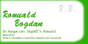 romuald bogdan business card